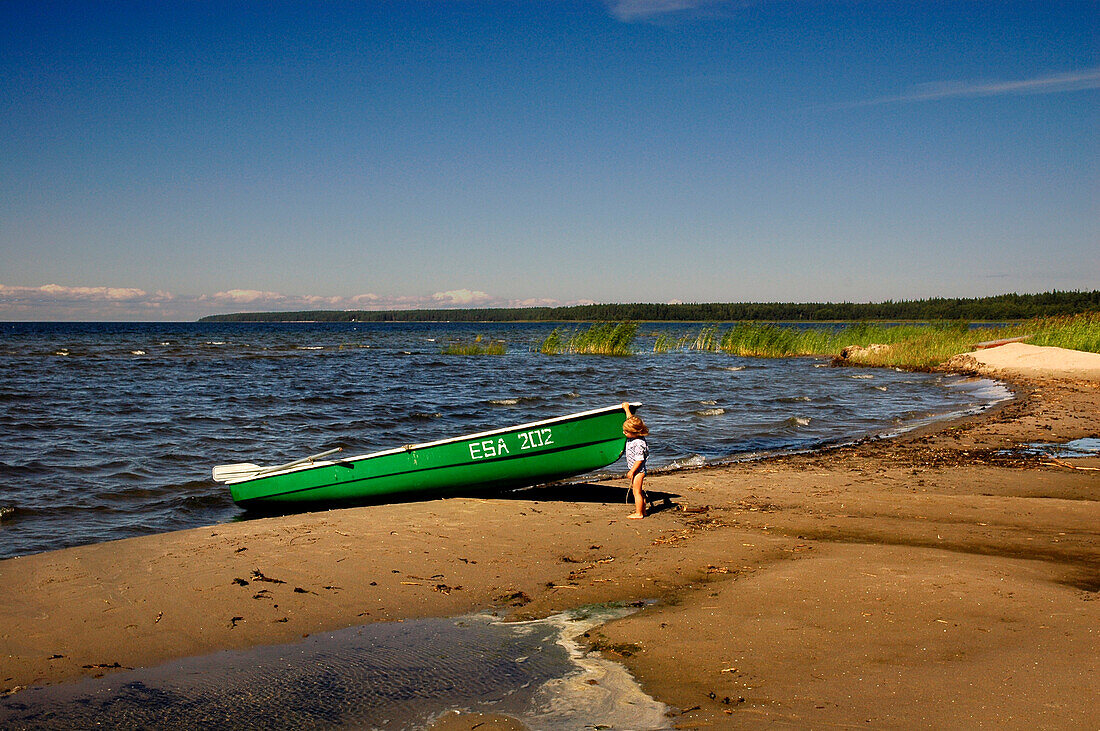 boat at the beach at Vosu, Lahemaa, Estonia