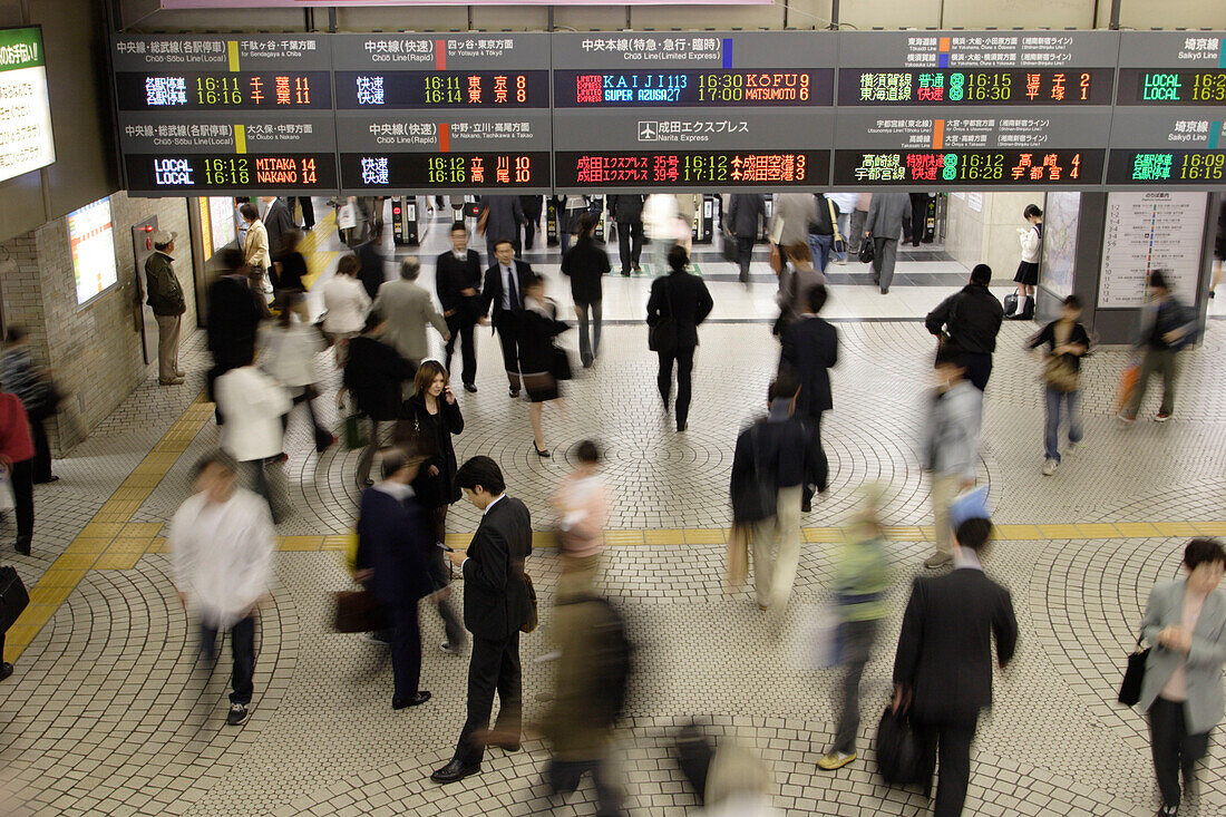 Geschäftsleute, Geschäftsmann, rush hour, U-Bahn, Metro, Station, JR Yamanote Line, Tokio, Tokyo, Japan