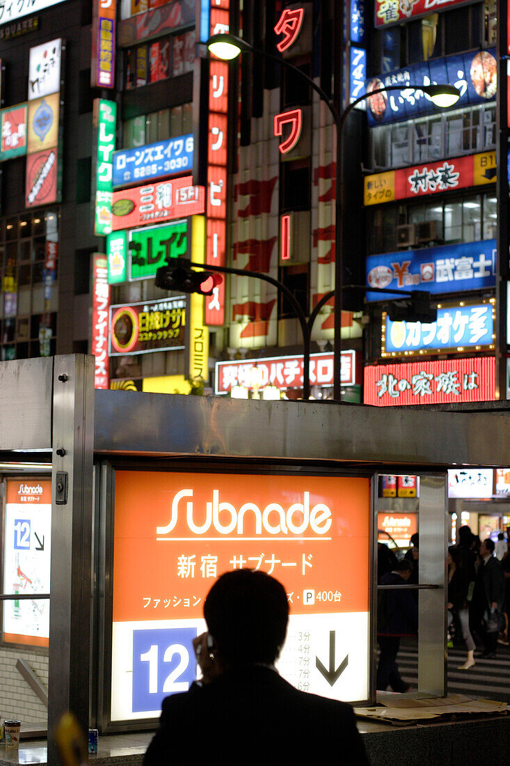 Leuchtreklame, East Shinjuku, Tokio, Tokyo, Japan