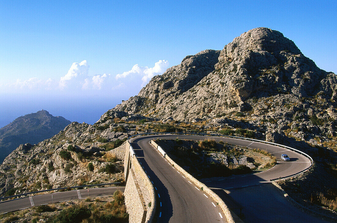 Road to Sa Calobra, known as the tie knot, Serra de Tramuntana, Mallorca, Spain