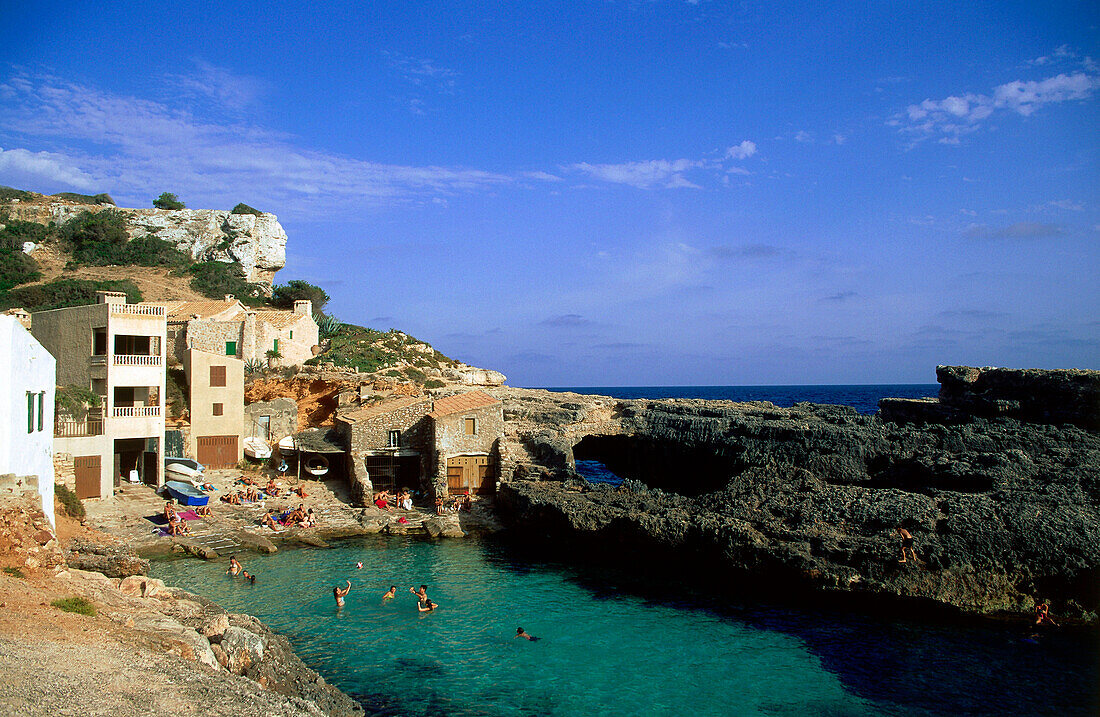 Beach cove, Cala S'Amonia, near Santanyi, Mallorca, Spain