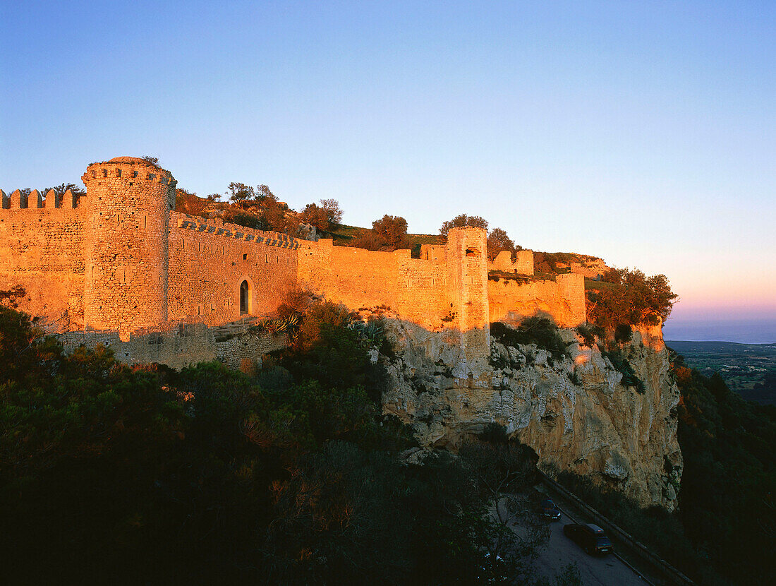 View of castle, Castell de Santueri, near Felanitx, Mallorca, Spain