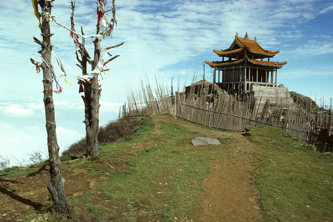 Building site of Huazong monastery on the summit of Emei Shan mountains, Sichuan province, China, Asia
