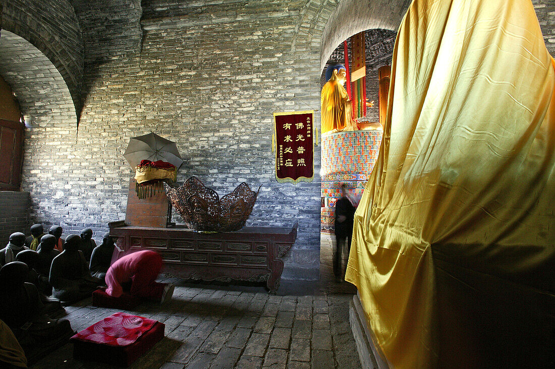 Beamless Hall in Xiantong Tempel, Wutai Shan, Ziegelbau, Taihuai Stadt, Provinz Shanxi, China, Asien