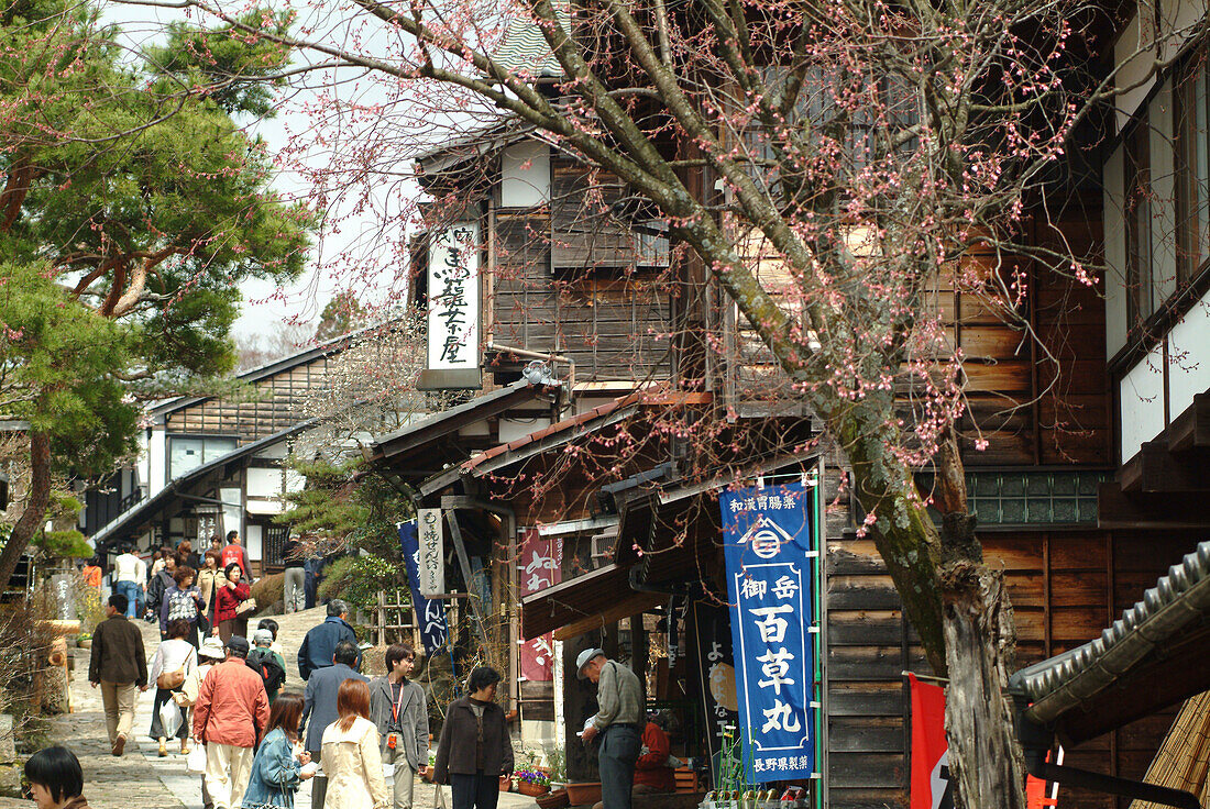 Blick von Magome, Kiso Tal, Nagano-ken, Japan
