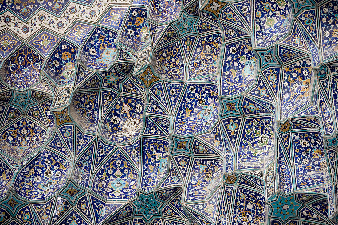 Mosaikmuster, Masjed-e Emam Mosque, Imam Khomeini Platz, Isfahan, Iran