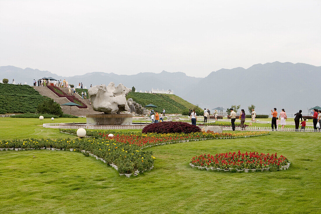 Aussichtspunkt, Drei Schluchten Damm, Sandouping, Yichang, Xiling Gorge, Yangtze Fluß, China