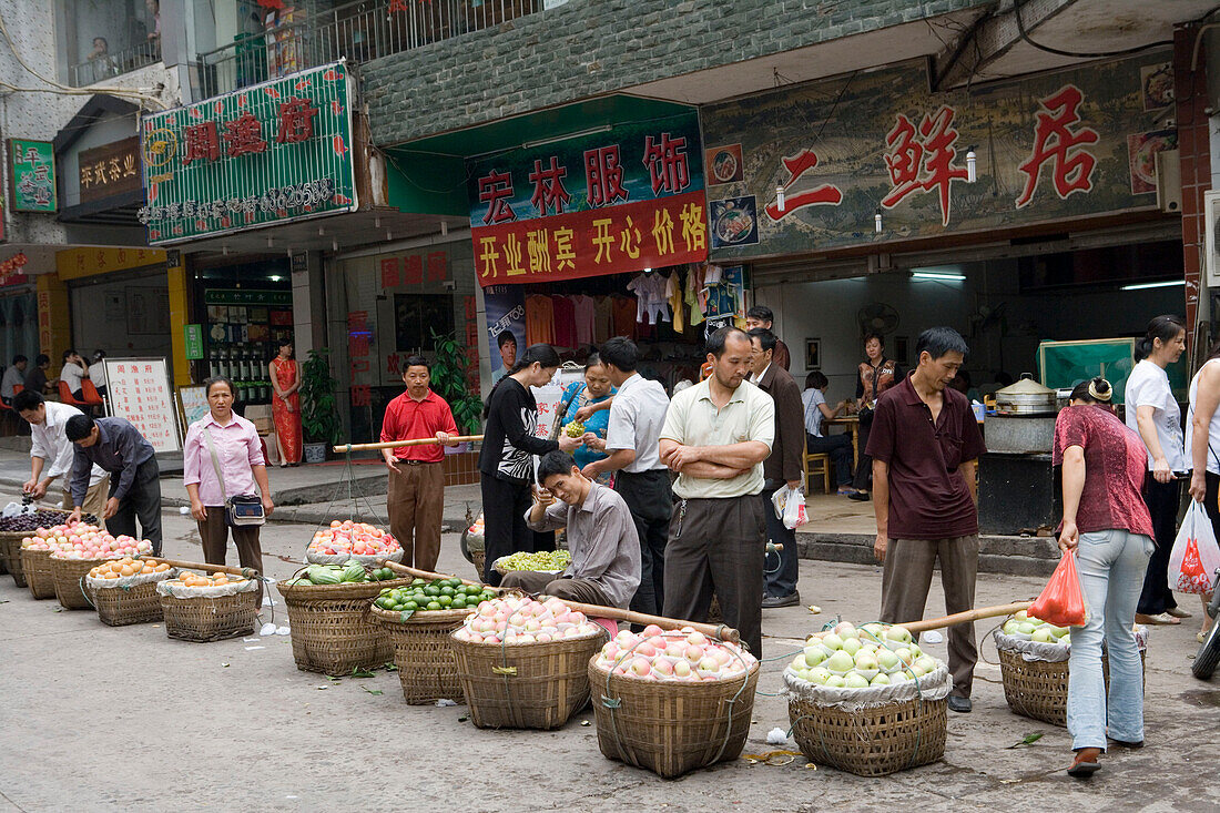 Obstverkäufer, Chongqing Markt,Chongqing, China