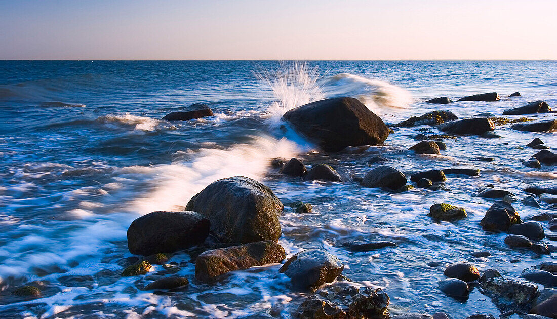 Rocks and waves, Fehmarn Island, Schleswig-Holstein, Germany