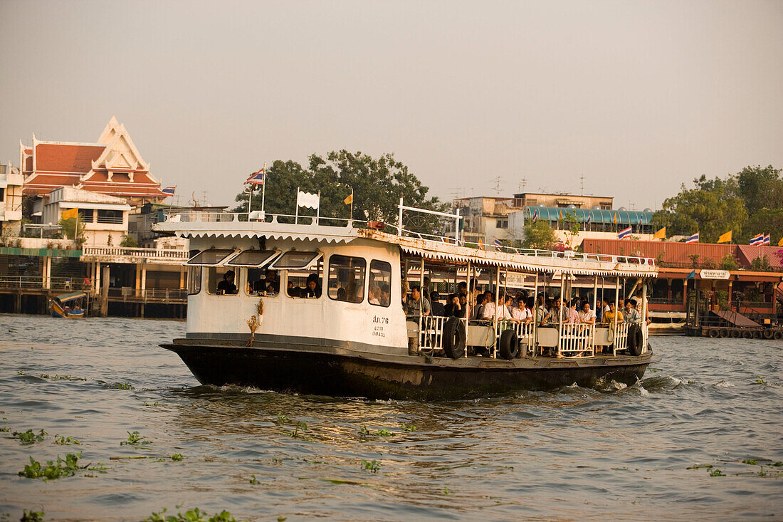 Public ferry on river Menam Chao Phraya, Bangkok, Thailand