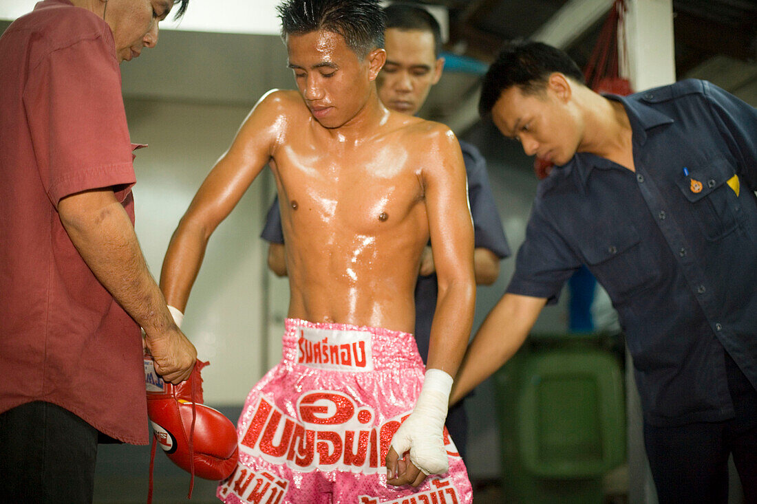 Close-up of a Thai Boxer, Thai Boxing, Lumphini Stadium, Bangkok, Thailand