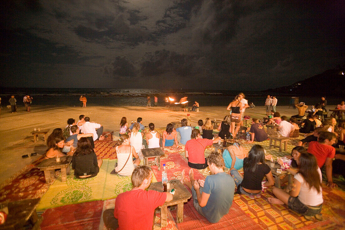 Full Moon Party at beach, Hat Rin Nok, Sunrise Beach, Ko Pha-Ngan, Thailand