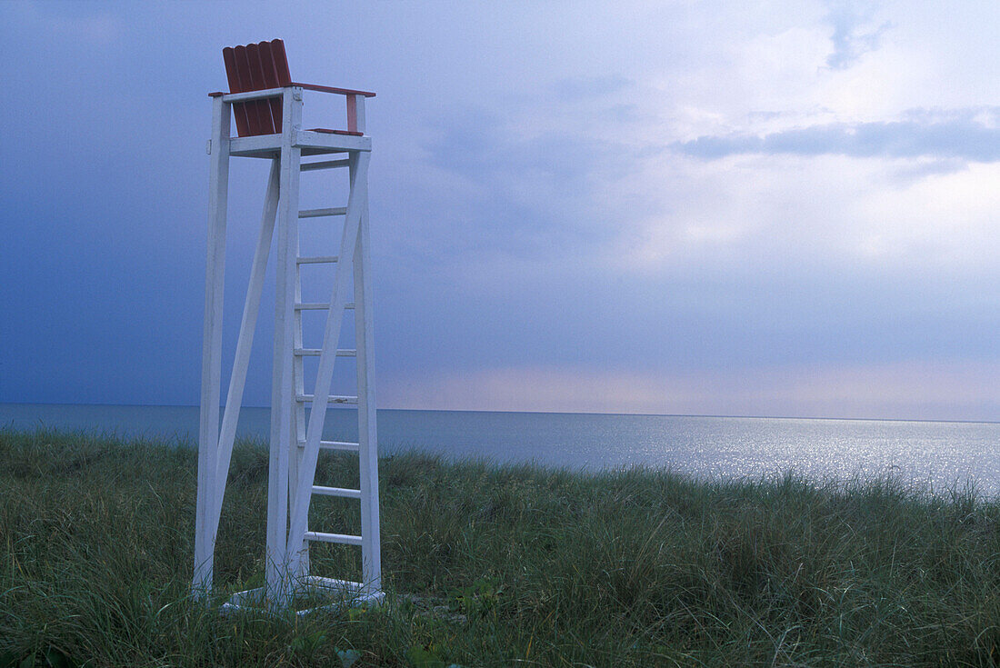 Stand with view over the sea, Mecklenburg-Western Pomerania, Germany