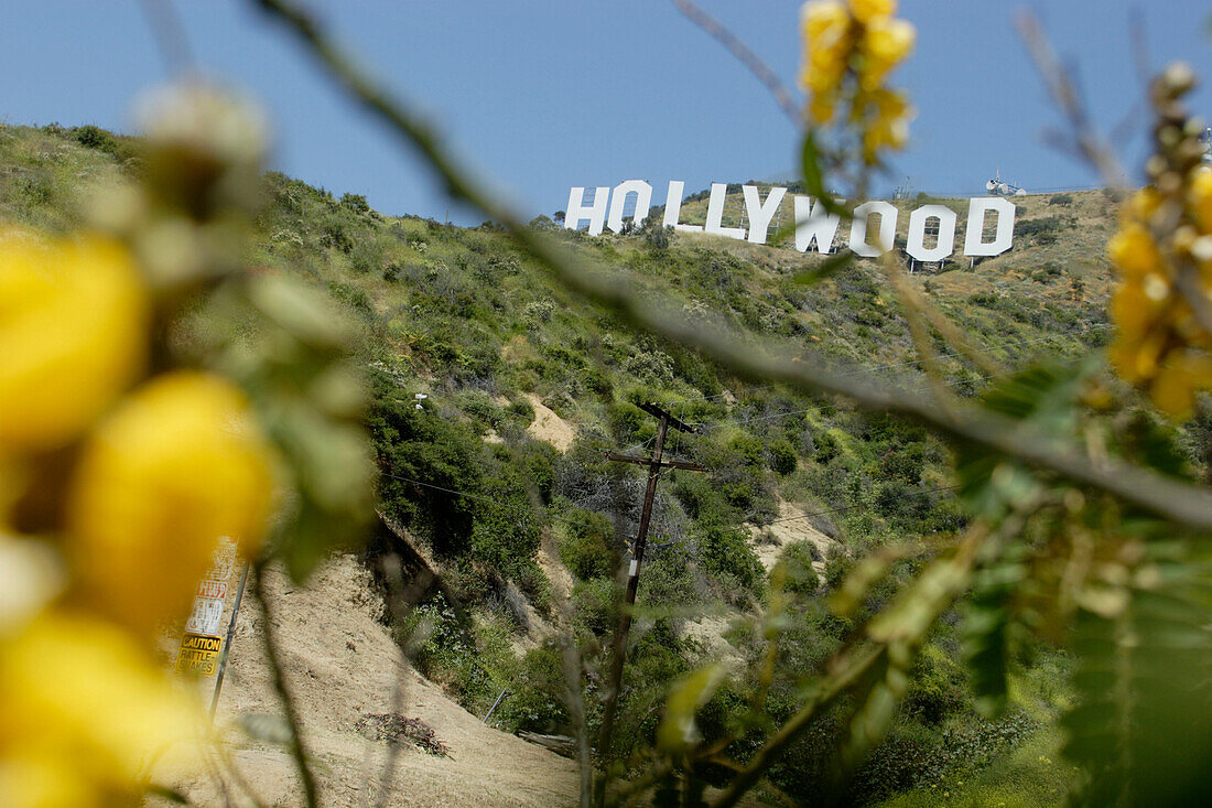 Hollywood sign, emblem, Los Angeles, L.A., Caifornia, U.S.A., United States of America