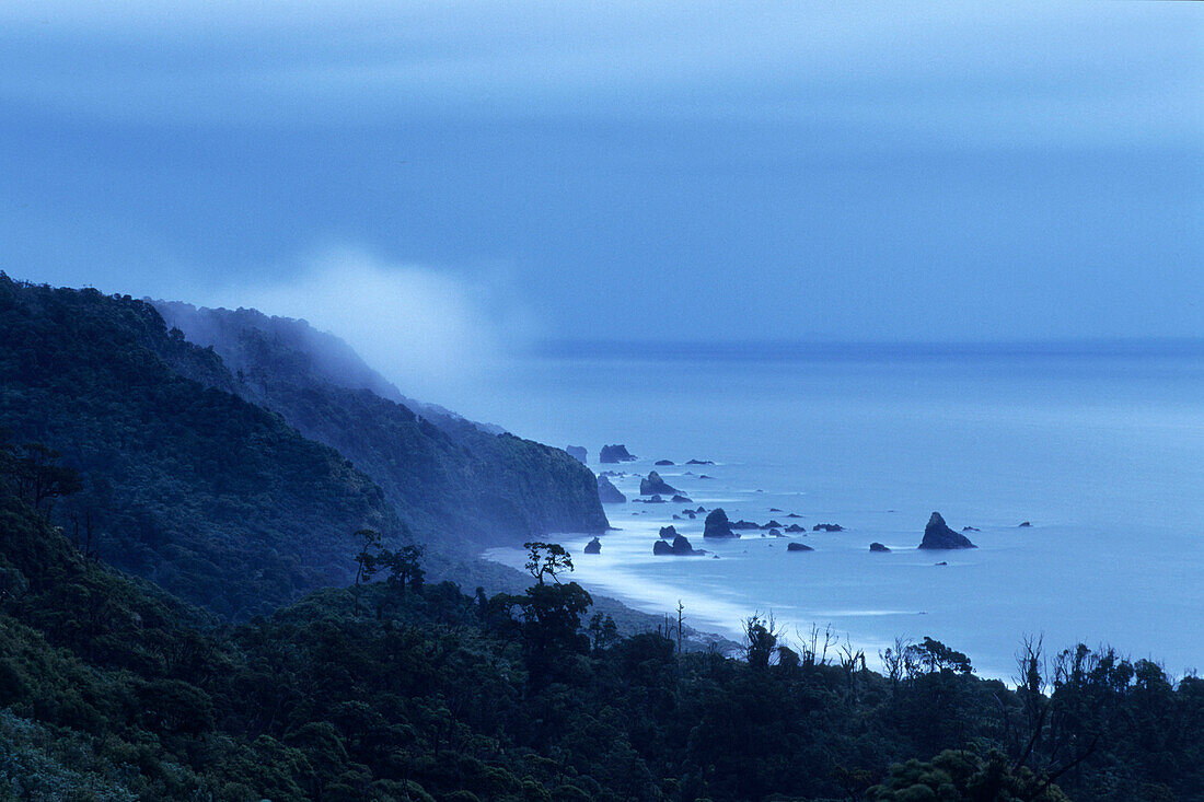 Knights Point Coastline at Dusk, Knights Point, near Haast, West Coast, South Island, New Zealand