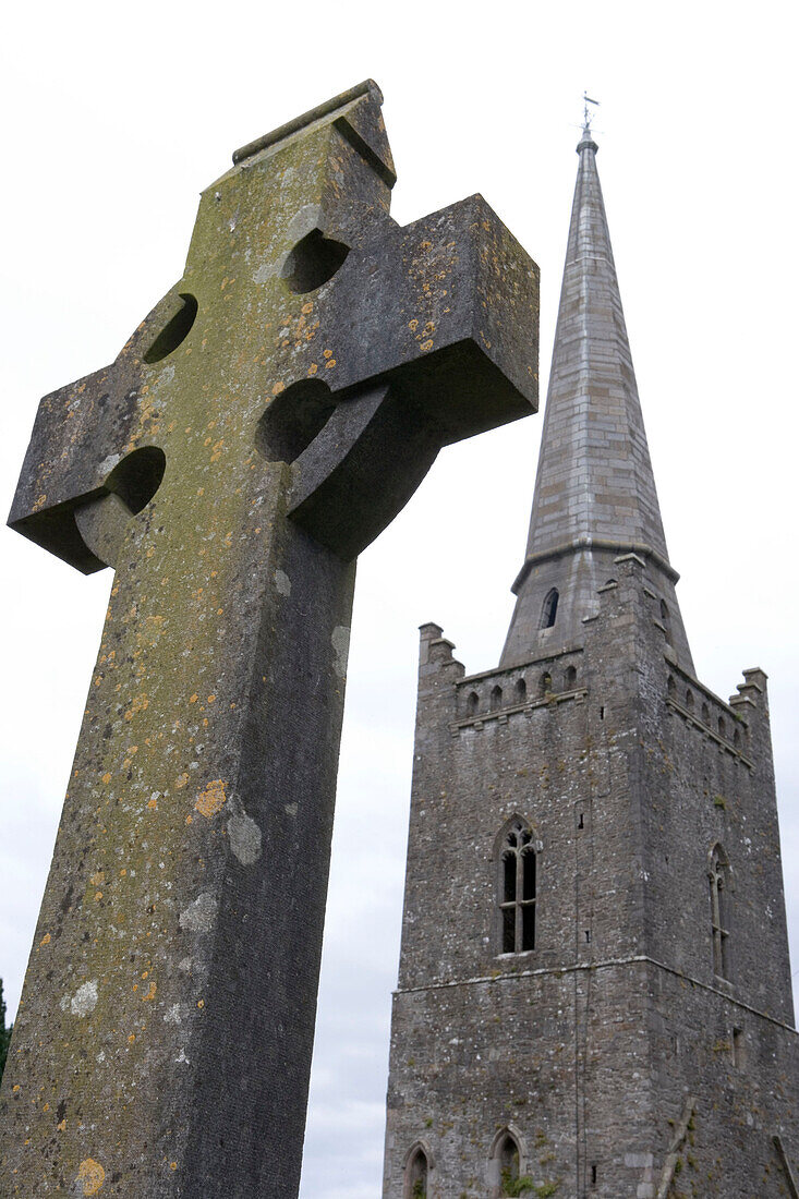 High Cross & Kells Church, The Protestant Church of St. Columba, Kells, County Meath, Ireland
