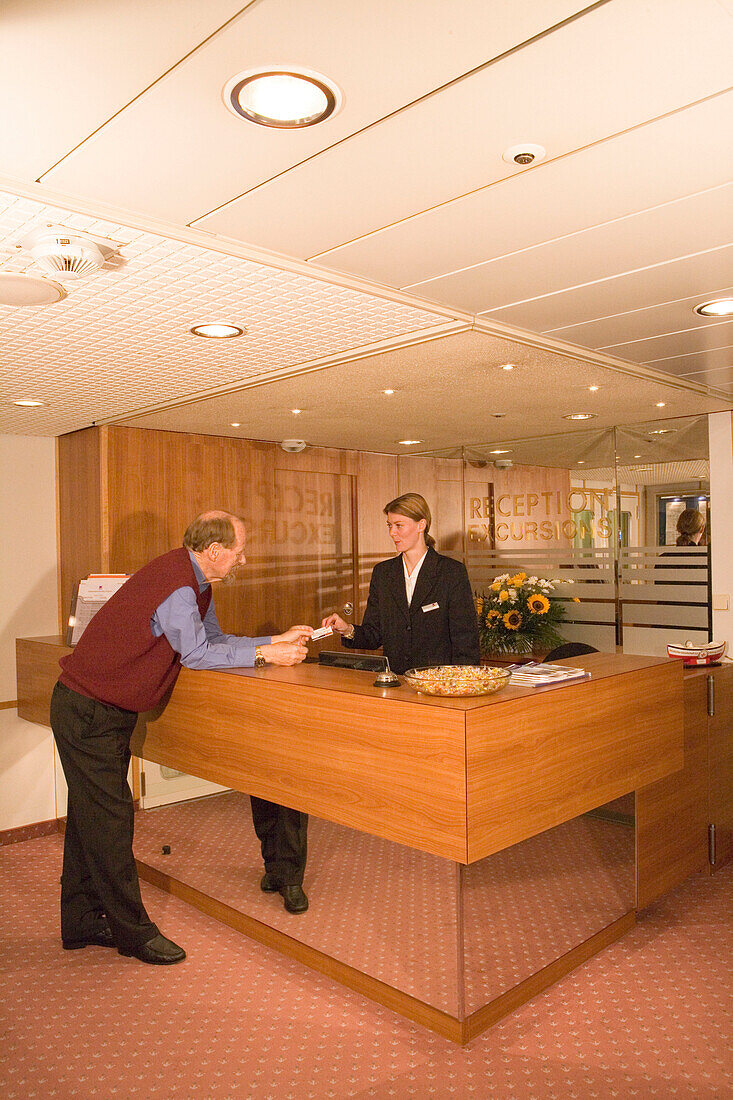 Passenger at MS Bremen Reception, Aboard MS Bremen Cruise Ship, Hapag-Lloyd Kreuzfahrten, Germany