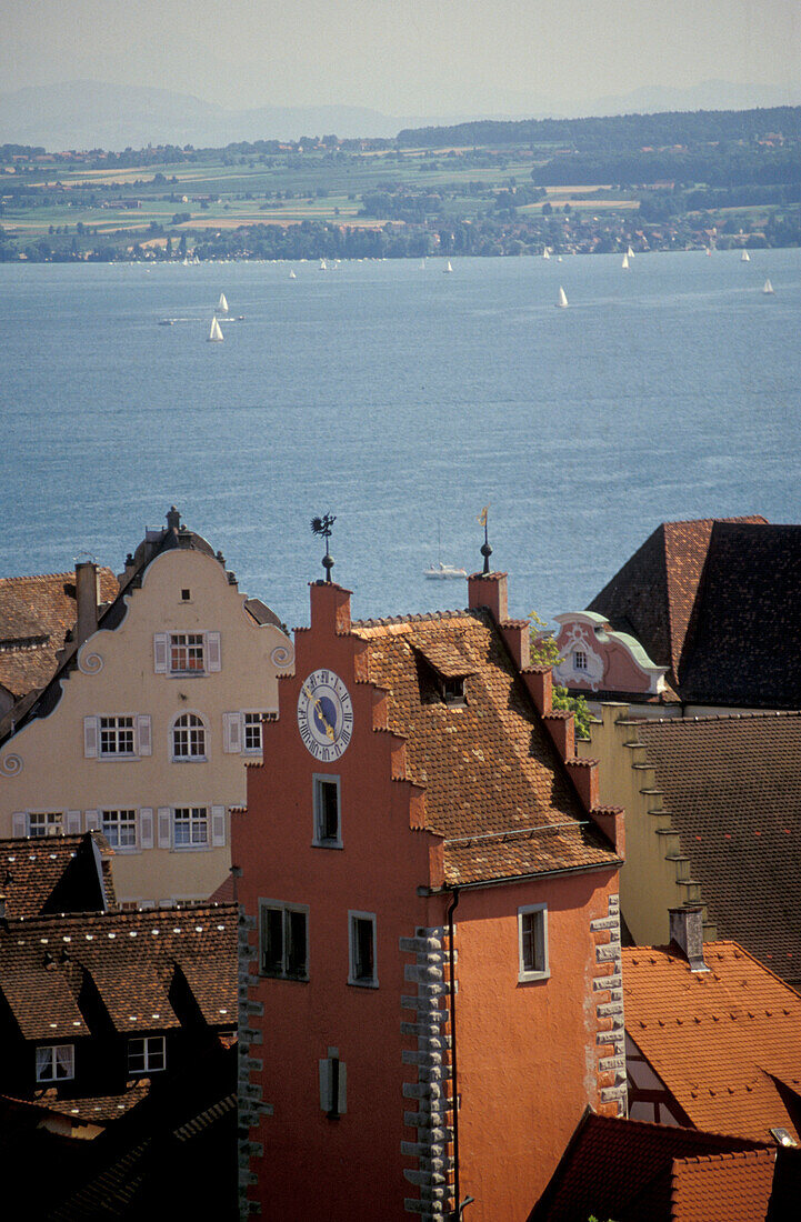 View of Meersburg and Lake Constance, Baden-Wurttemberg, Germany