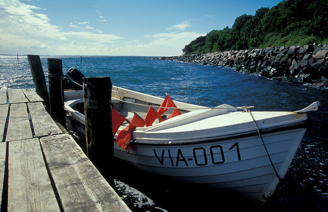 Fisching boat near Vitt, Rugen Island, Mecklenburg-Pomerania, Germany, Europe