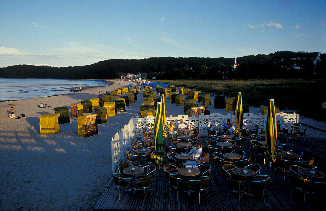 Beach chairs at Binz, Rugen Island, Mecklenburg-Pomerania, Germany, Europe