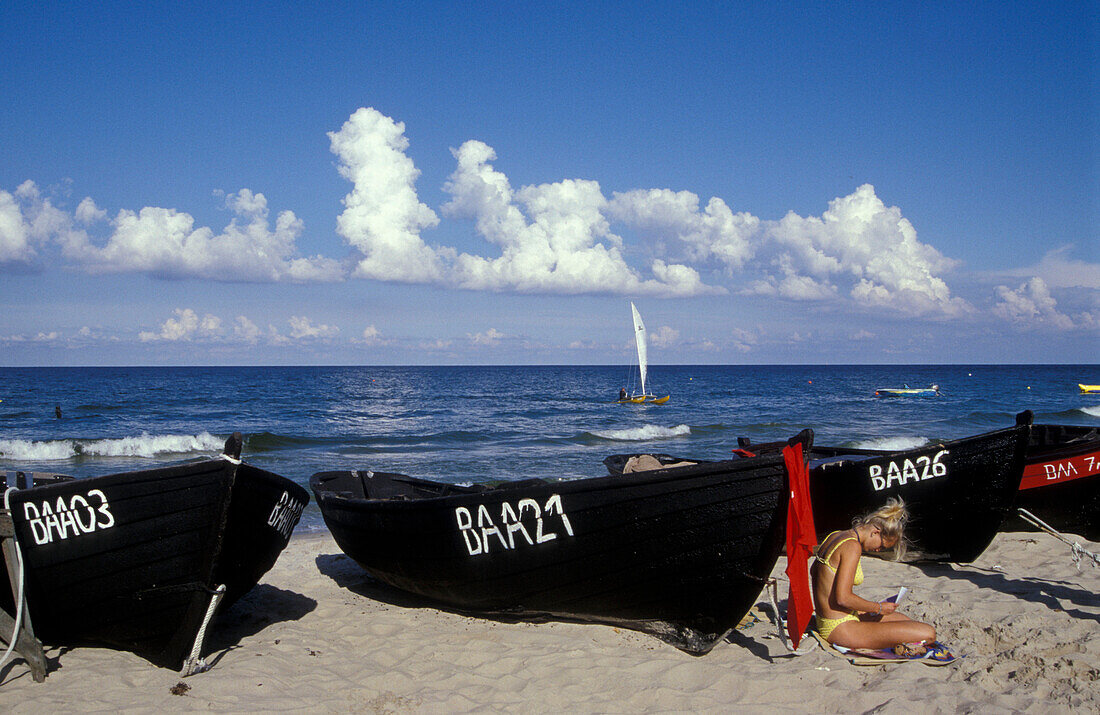 Fishing boats at Binz, Rugen Island, Mecklenburg-Pomerania, Germany, Europe