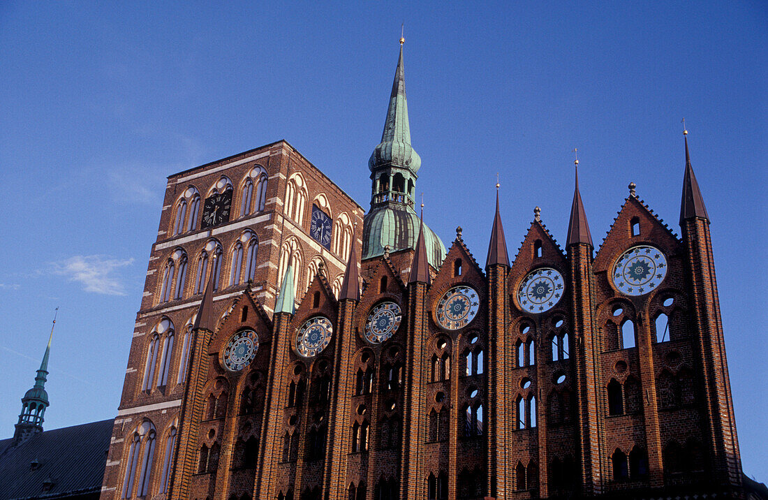 St. Nikolai church and Townhall at the market square, Stralsund, Mecklenburg-Pomerania, Germany, Europe