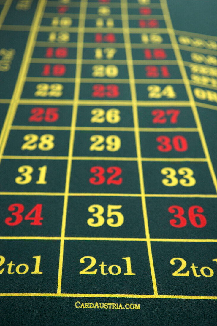 Roulette table, Casino Salzburg, Austria