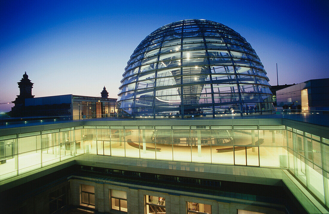 Glass dome of the Reichstag from Norman Foster, Berlin, Germany, Europe