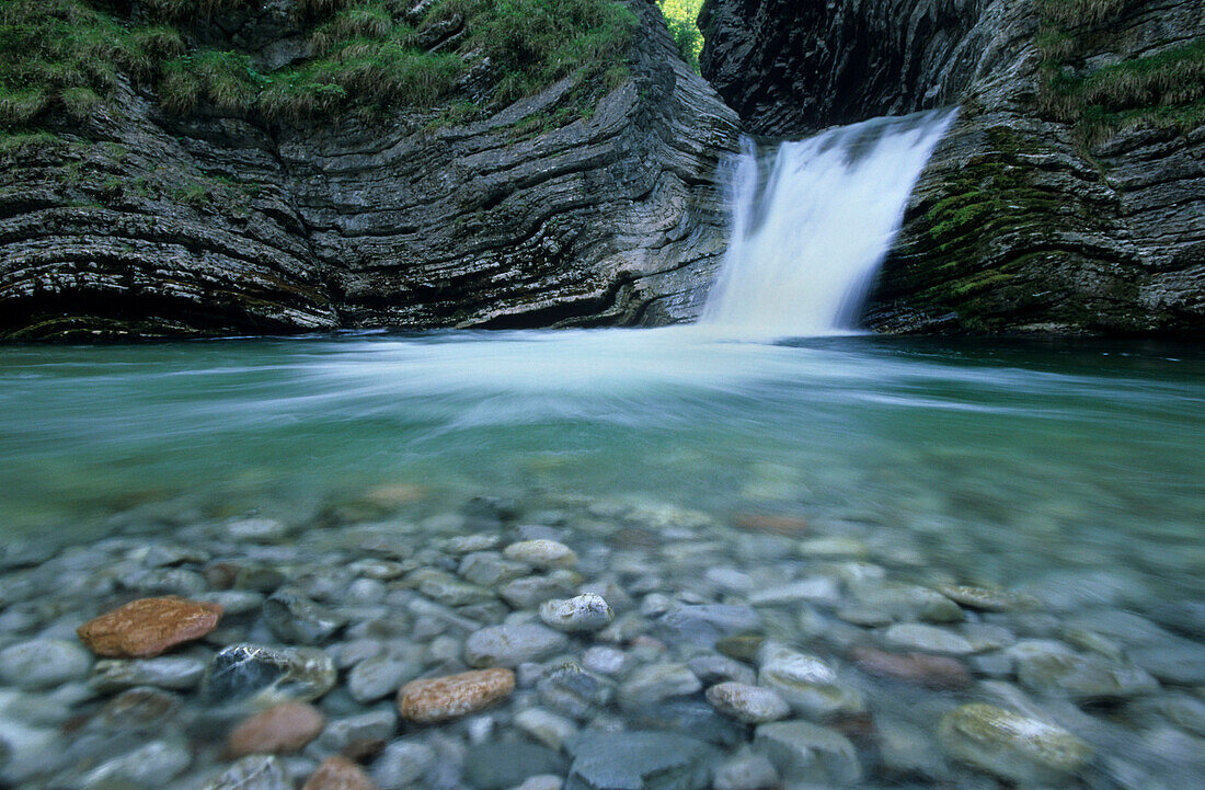 Waterfall in valley of Heutal, Salzburg (state), Austria