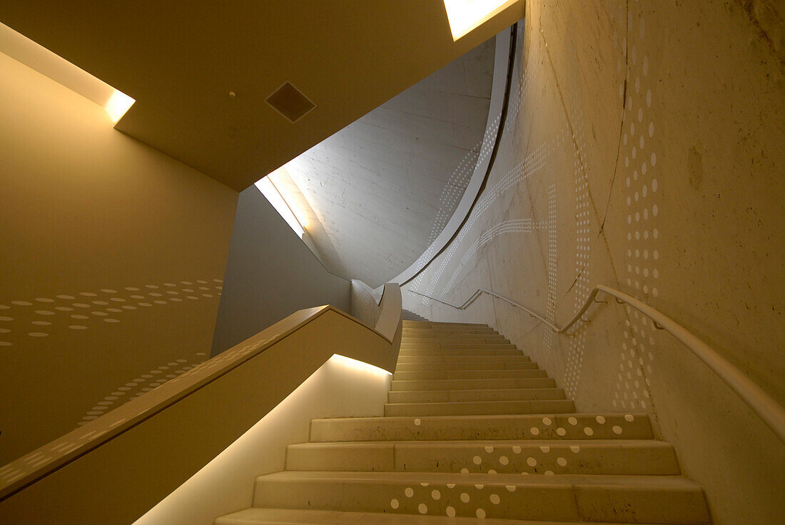 Staircase at Philharmonie, Kirchberg, Luxembourg city, Luxembourg, Europe