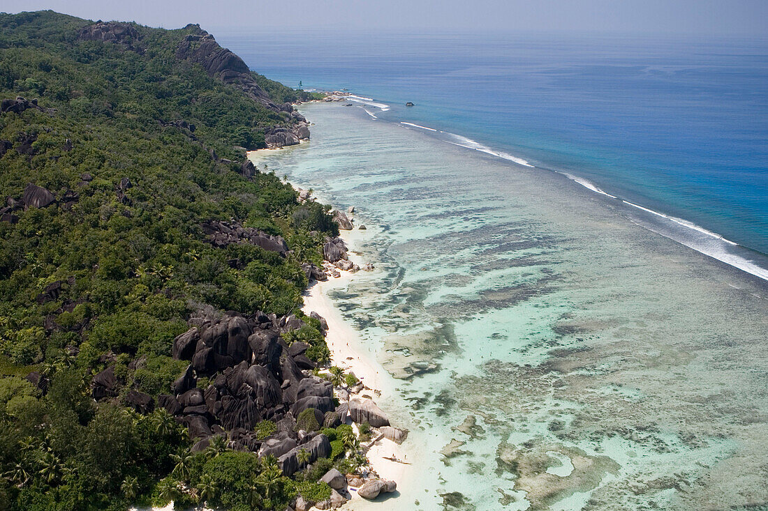 Aerial Photo of Anse Source D'Argent Beach,La Digue Island, Seychelles