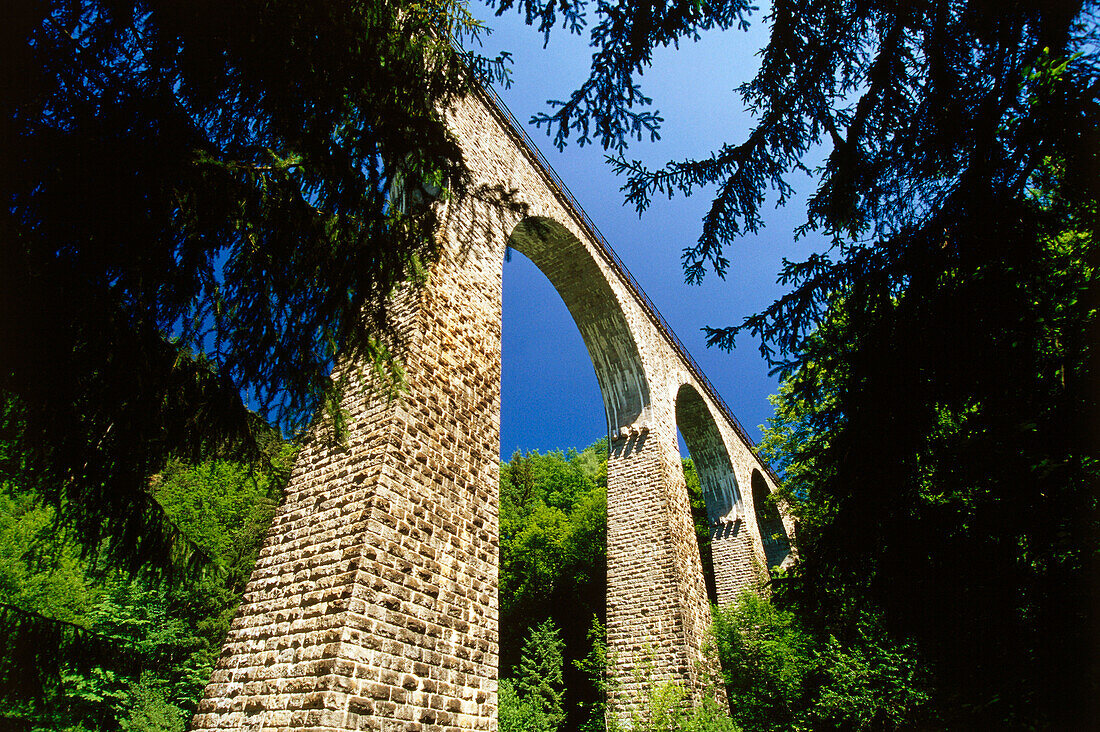 Railway bridge over Ravennaschlucht, Black Forest, Baden-Wuerttemberg, Germany