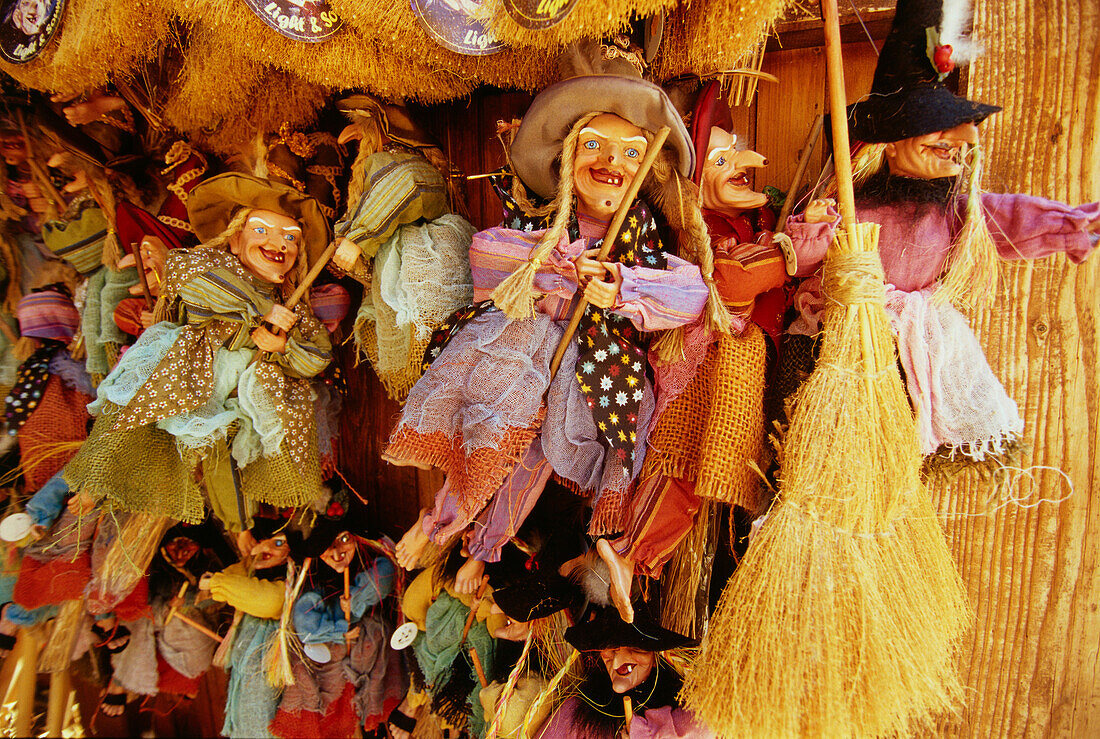 Witches in a souvenir shop, Black Forest, Baden-Wuerttemberg, Germany