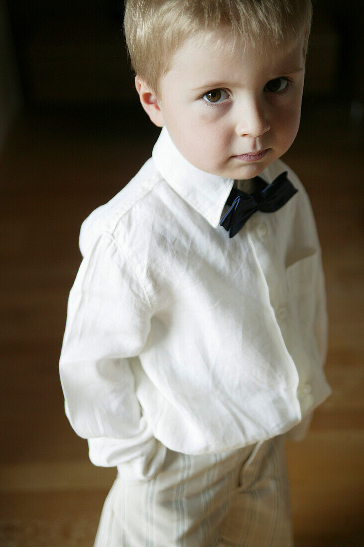Young boy with bow tie