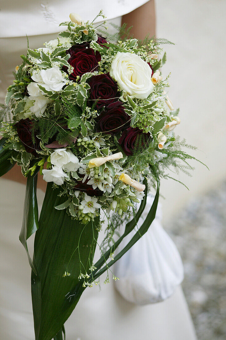 Bride with wedding bouquet