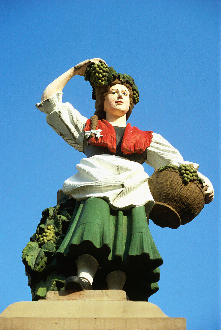 Female like fountain figure, Traben-Trarbach, River Mosel, Rhineland-Palatinate, Germany