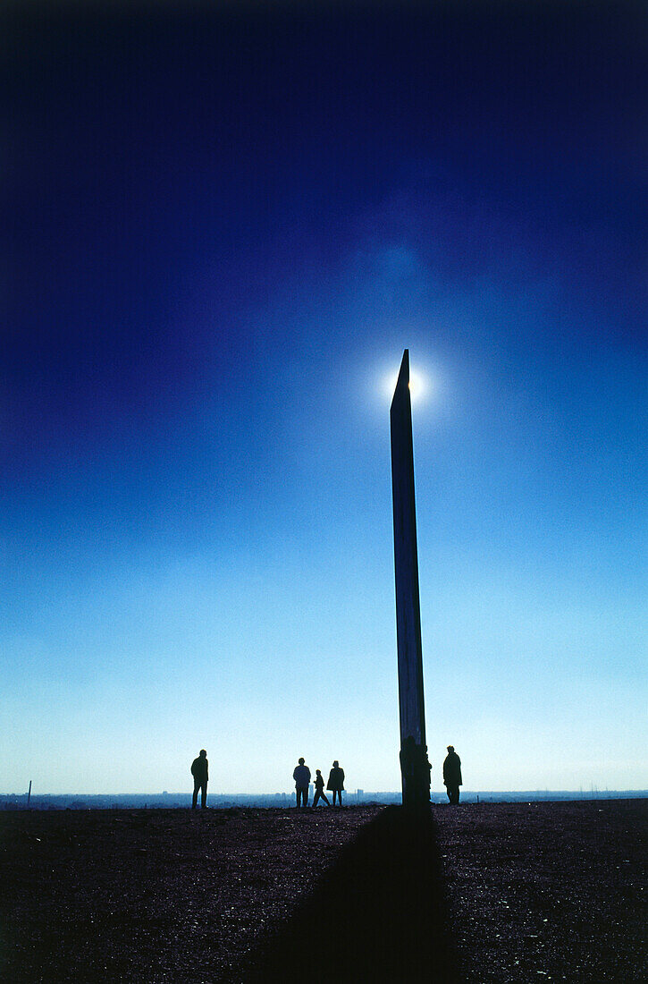 Steel scultpure "Bramme für das Ruhrgebiet" by Richard Serra, Essen, Ruhr, North-Rhine Westphalia, Germany
