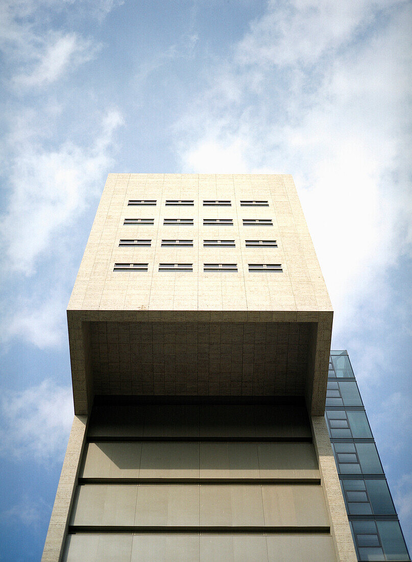Ausschnitt vom Büro- und Servicehochhaus DOCK, Hafen, Düsseldorf, Nordrhein-Westfalen, Deutschland