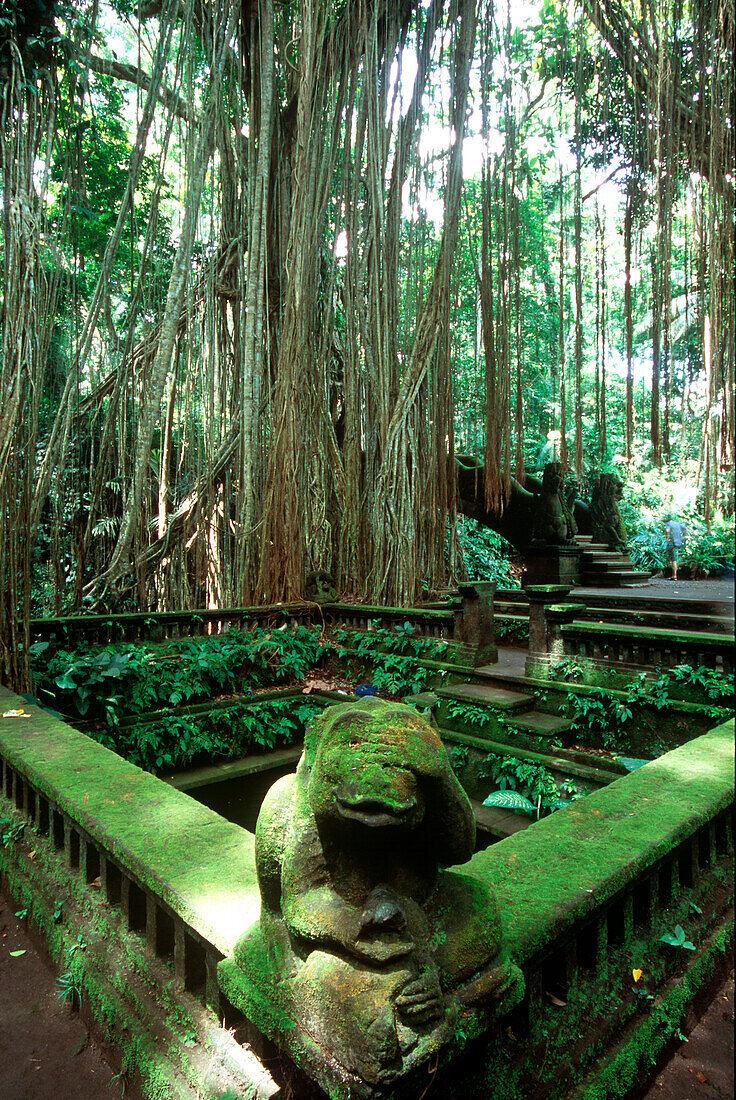 Affenstatue im Affenwald, Hanuman, Ubud, Bali, Indonesien