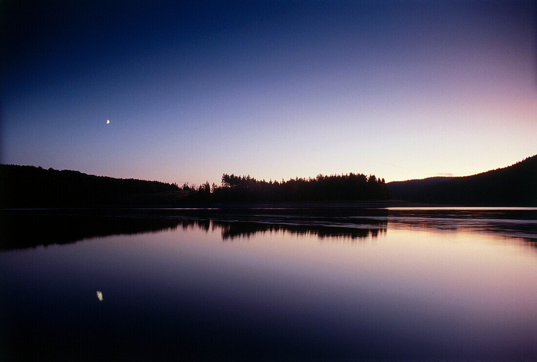 Bieloch Reservoir near Bad Lobenstein in an evening mood, Saale, Thuringia, Germany