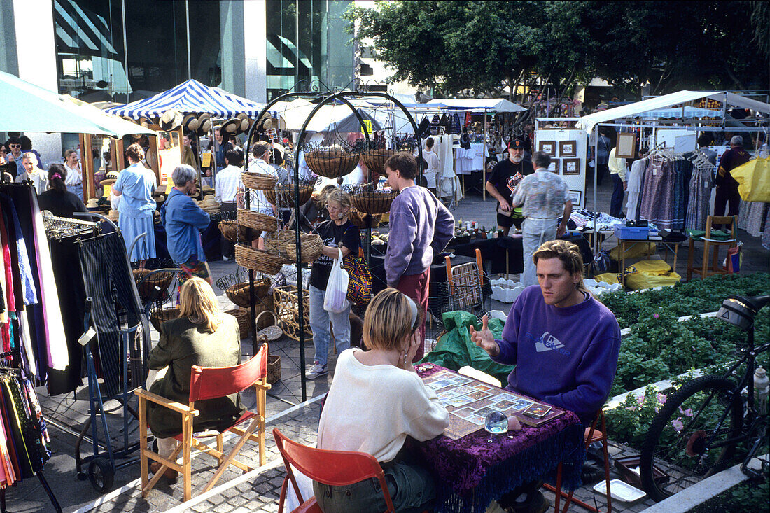Ein Kartenleger, Riverside Market, Brisbane, Queensland, Australien