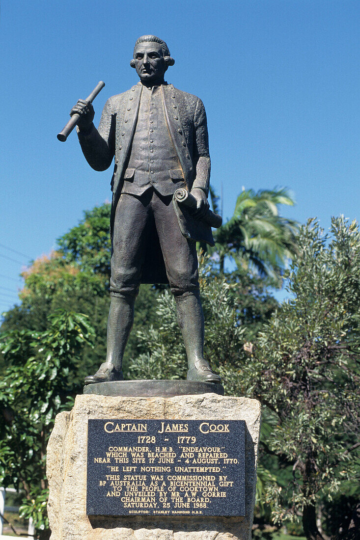 Ein Statue von Captain Cook, Cooktown, Queensland, Australia