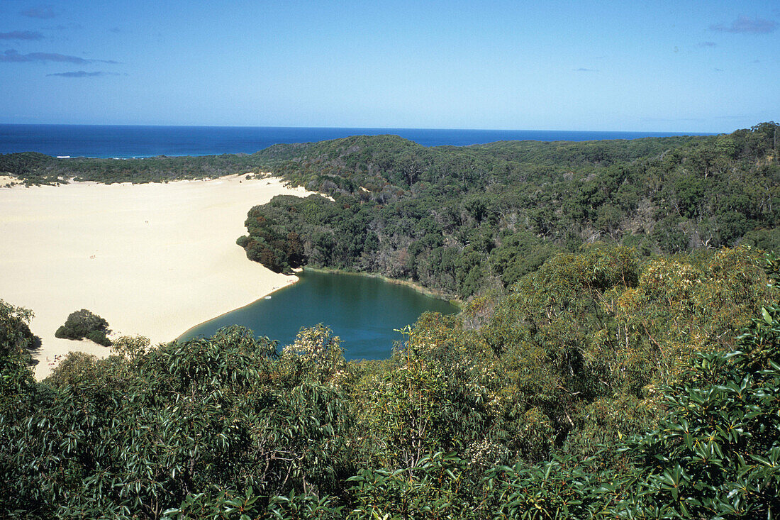 Lake Wabby, a freshwater lake on Fraser Island, Queensland, Australia