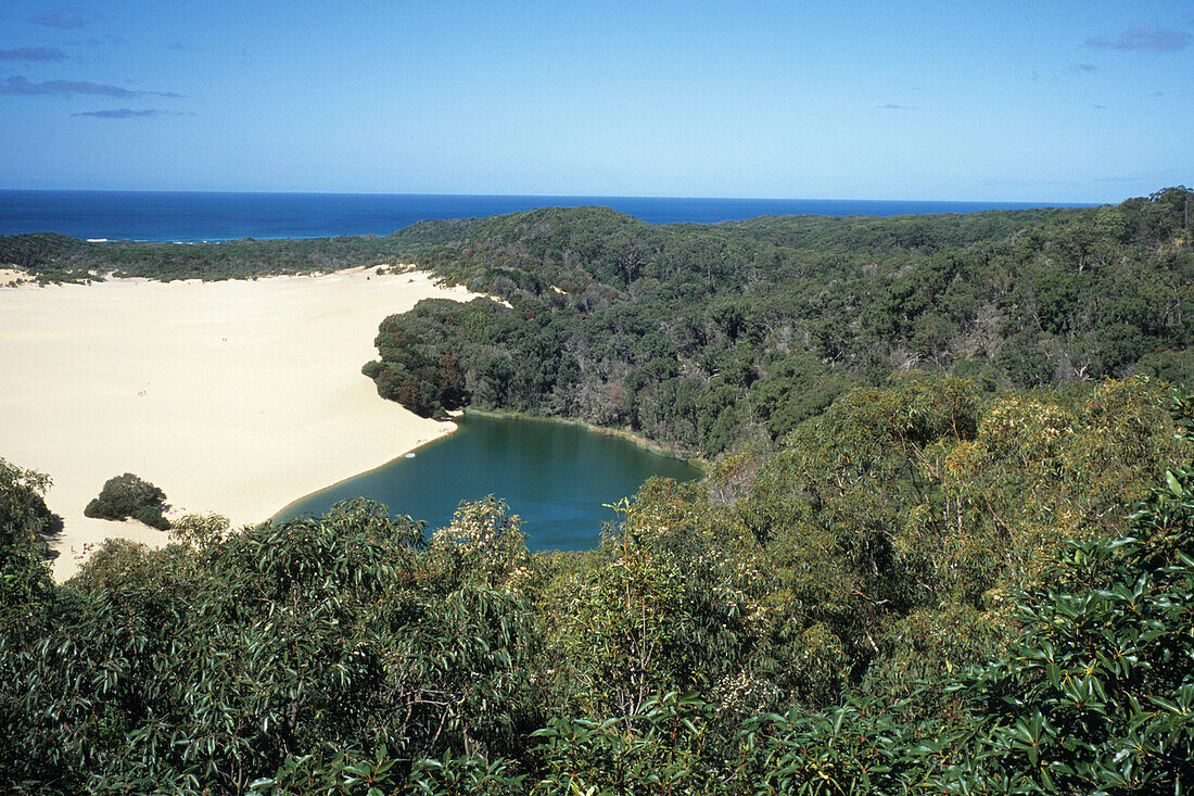 Lake Wabby, ein Süsswassersee auf Fraser Island, Queensland, Australien