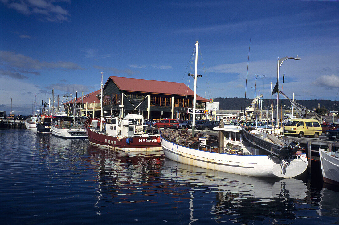 Fishing Boats and Mures Fish Centre, Hobart, Tasmania, Australia