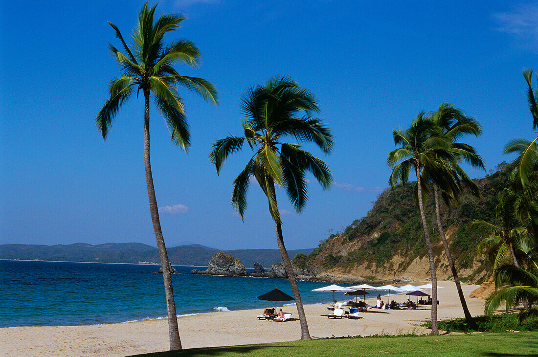 Blick von der Strand, Hotel El Tamarino, Cihuatlan Jalisco, Mexiko