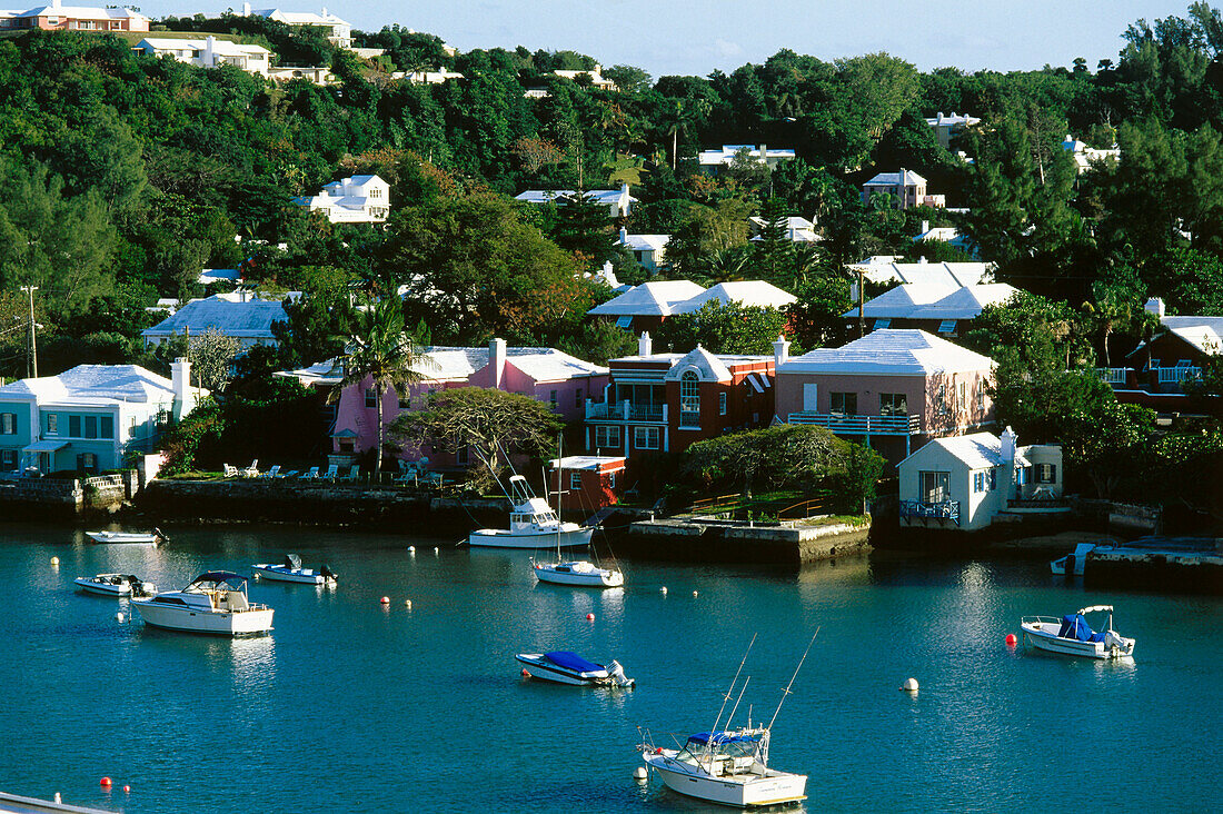 Blick vom Hafen, Hamilton Harbour, Hamilton, Bermuda