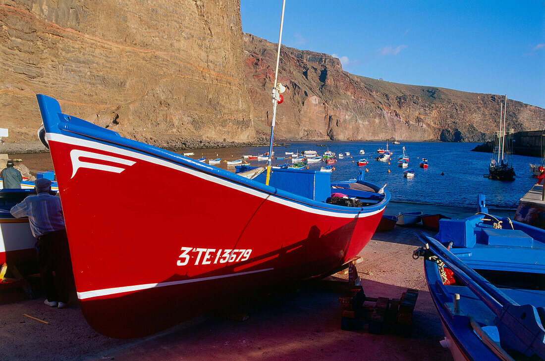 Hafen von Vueltas, Valle Gran Rey, La Gomera, Kanarische Inseln, Spanien, Europa