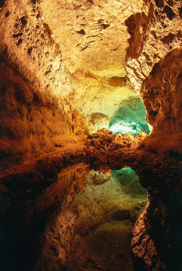 Lavahöhhle, Cueva de los Verdes, Lanzarote, Kanarische Inseln, Spanien, Europa