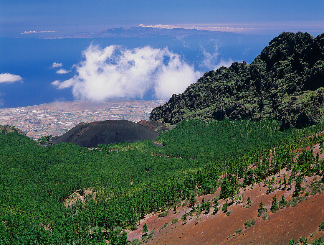 Krater, Mirador de la Crucita, Esperanza-Wald, Teneriffa, Kanarische Inseln, Spanien, Europa
